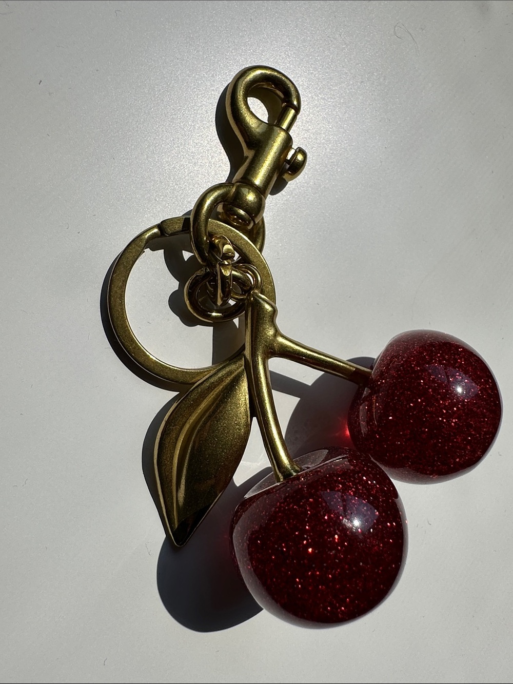 Sparkling Cherry Keychain Bag Charm - Red - Picture 9 of 14